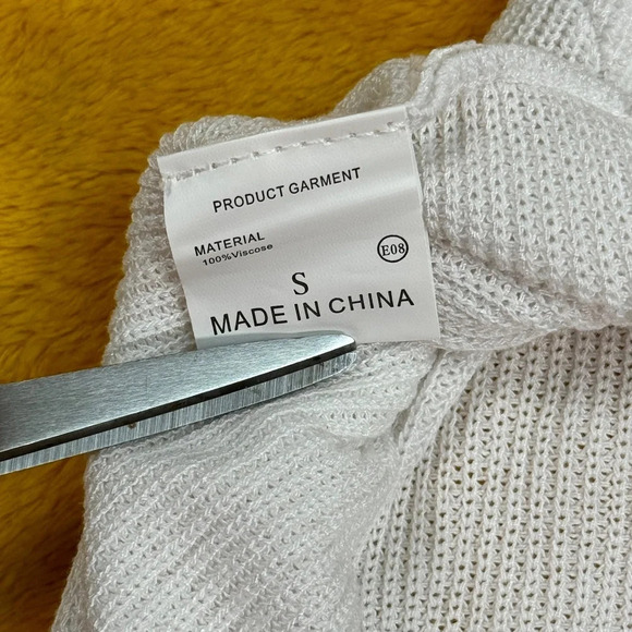 Sleeveless Tie Back Knit Sweater Women Size S White Crew Neck Summer - Picture 5 of 10